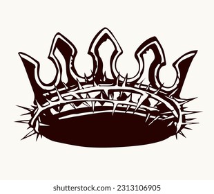 Deceit sad shame feel sharp spike branch savior lord god head lie bait trap. Black draw real fake good holy life happy joy reality sacred glory sign icon biblic truth history vector vintag graphic art