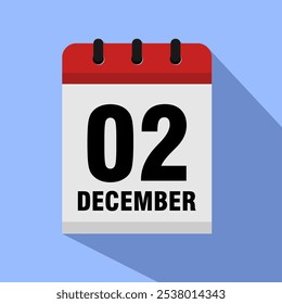 December 02, flat icon calender 