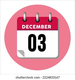 Dezember 03 Kalendersymbol. Dezember