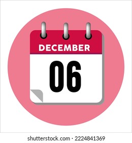 Icono del calendario 06 de diciembre. Diciembre