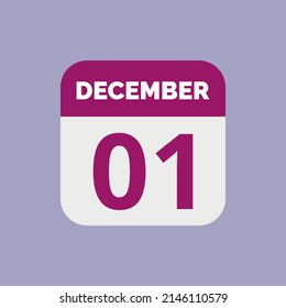 December 1 Calendar Date Icon