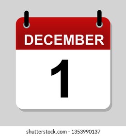 December 1 ,calendar icon vector illustration