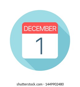 December 1 - Calendar Icon - Vector Illustration