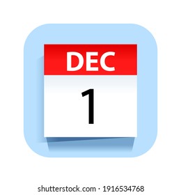 December 1. Calendar Icon. Vector Illustration.