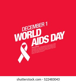 December 1. World AIDS Day poster. Awareness ribbon. Vector illustration