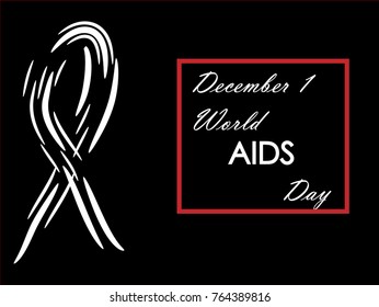 December 1, World AIDS Day on a black background