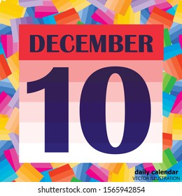 December 10 icon. For planning important day. Banner for holidays and special days. Tenth of December.  Vector illustration.