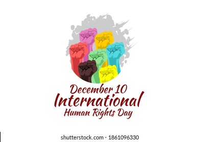 December 10, International human rights day vector illustration. Suitable for greeting card, poster and banner.