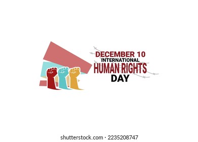 December 10, International human rights day vector illustration. Suitable for greeting card, poster and banner.