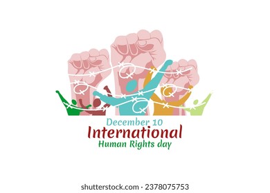 December 10, International human rights day vector illustration. Suitable for greeting card, poster and banner.
