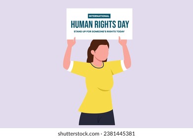 December 10, World Human Rights Day concept. Colored flat vector illustration isolated.