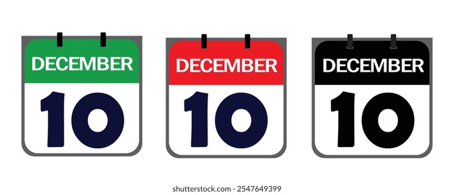 The December 10th icon in vector format blends creative flair and practicality, offering customizable features to emphasize your event's significance on flyers, posters, or websites.