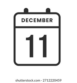 December 11 calendar icon for scheduling tasks, marking events, setting reminders, and organizing daily or monthly plans efficiently.