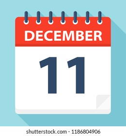 December 11 - Calendar Icon - Vector Illustration