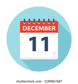 December 11 - Calendar Icon - Vector Illustration