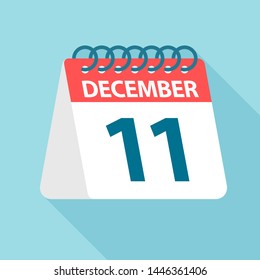 December 11 - Calendar Icon - Vector Illustration