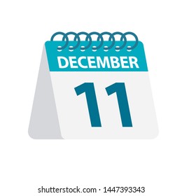 December 11 - Calendar Icon - Vector Illustration