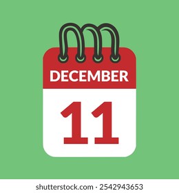 December 11 Calendar icon vector illustration.