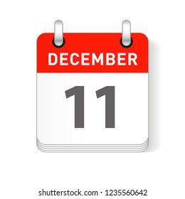 December 11 date visible on a page a day organizer calendar
