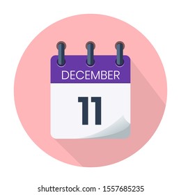 December 11. Vector Daily Calendar icon Date And Month, Day, Season