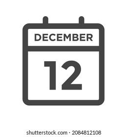 December 12 Calendar Day or Calender Date for Deadline or Appointment