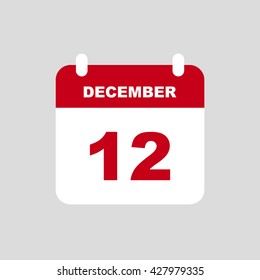 DECEMBER 12 calendar Icon.