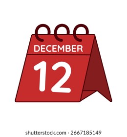 december 12 desk calendar vector on white background
Vector red calendar flat icon
