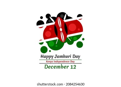 December 12, Happy Jamhuri Day, Independence day of Kenya vector illustration. Suitable for greeting card, poster and banner.