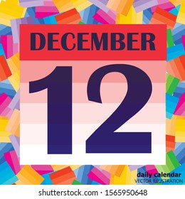 December 12 icon. For planning important day. Banner for holidays and special days. December 12th. Vector Illustration.