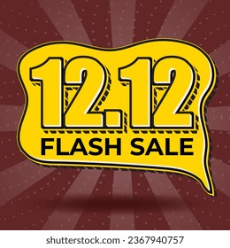December 12.12 sale poster text effect for post with pastel color palette style 