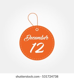 december 12th of the calendar template