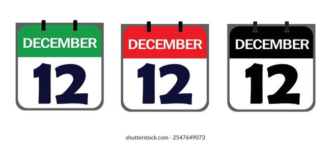 The December 12th icon in vector format blends creative flair and practicality, offering customizable features to emphasize your event's significance on flyers, posters, or websites.