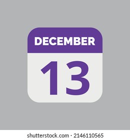 December 13 Calendar Date Icon
