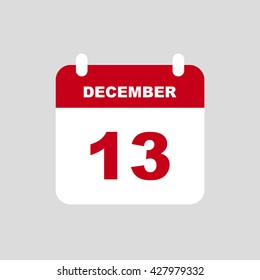 DECEMBER 13 calendar Icon.