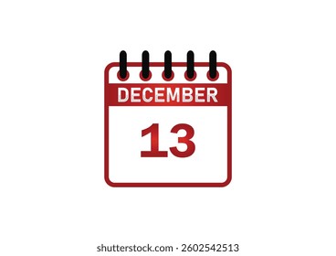 December 13 Calendar Icon – Important Events, Holidays and Facts
