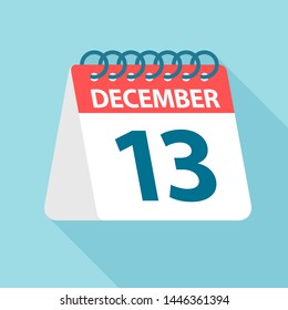 December 13 - Calendar Icon - Vector Illustration