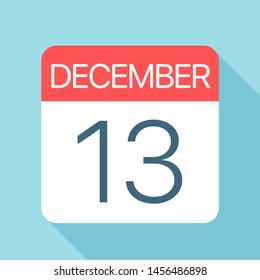 December 13 - Calendar Icon - Vector Illustration