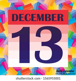 December 13 icon. For planning important day. Banner for holidays and special days. December 13th. Vector Illustration.