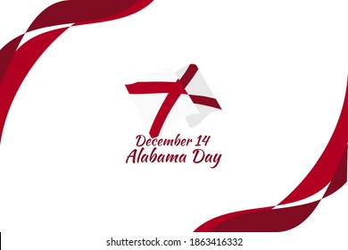 14. Dezember, Alabama Day Vektorgrafik. Geeignet für Grußkarten, Poster und Banner.