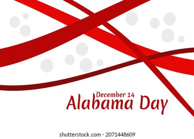 December 14, Alabama Day vector illustration. Suitable for greeting card, poster and banner.