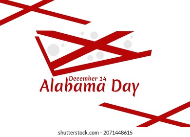 14 de diciembre, Ilustración vectorial del Día de Alabama. Adecuado para tarjetas de felicitación, afiches y banner.