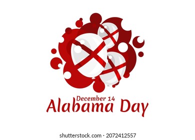 December 14, Alabama Day vector illustration. Suitable for greeting card, poster and banner.