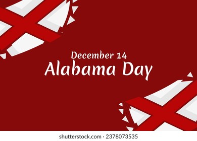 December 14, Alabama Day vector illustration. Suitable for greeting card, poster and banner.
