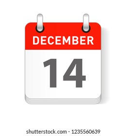 December 14 date visible on a page a day organizer calendar
