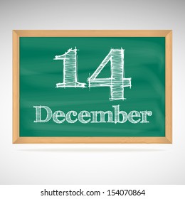 December 14, day calendar, school board, date