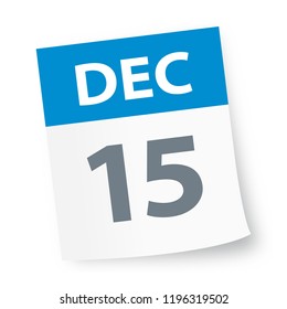 December 15 - Calendar Icon - Vector Illustration