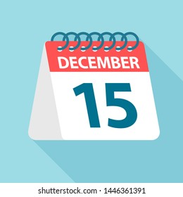 December 15 - Calendar Icon - Vector Illustration