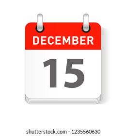 December 15 date visible on a page a day organizer calendar