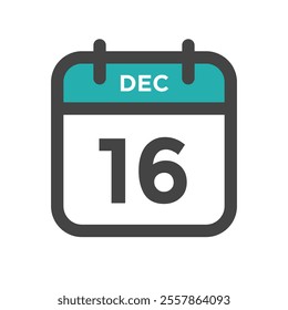 December 16 Calendar Day or Calender Date for Deadline or Appointment