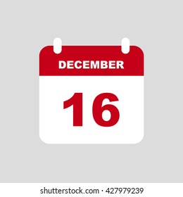 DECEMBER 16 calendar Icon.